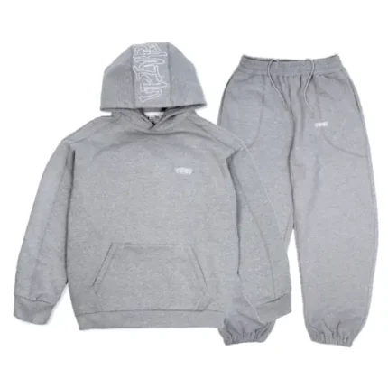 Up In Flames Reverse Stitch Tracksuit Grey